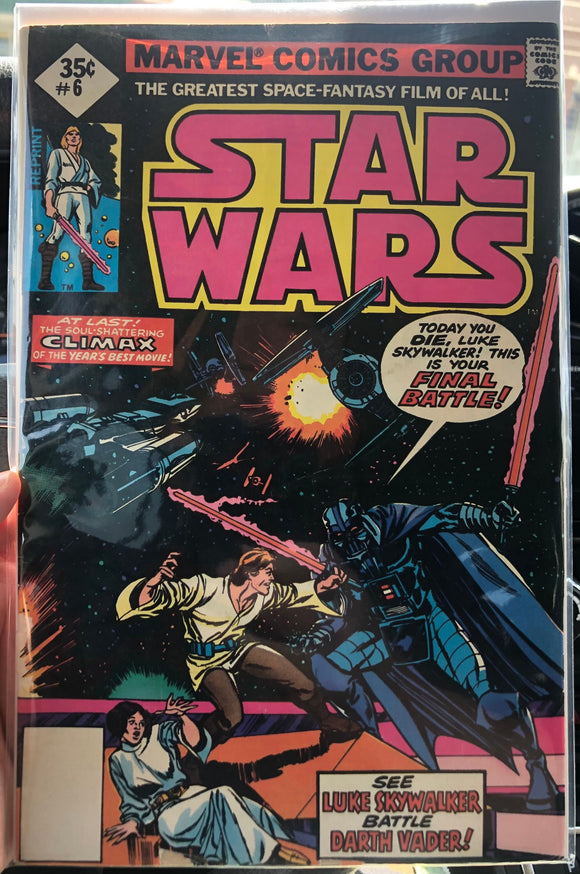 Vintage Comics Marvel’s Star Wars #6 Diamond Reprint December 1977 Bagged And Boarded Mid Grade