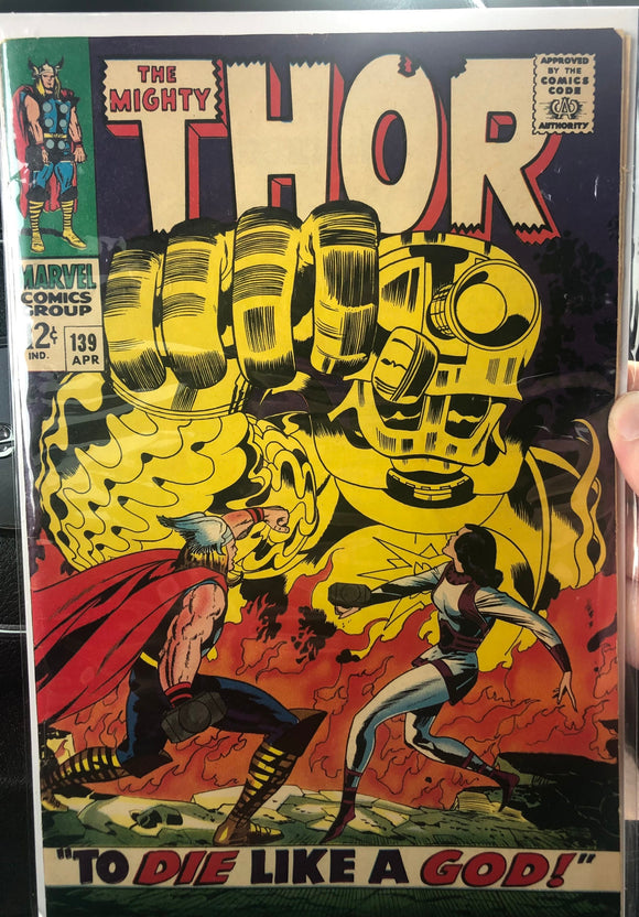 Vintage Comics Marvel’s The Mighty Thor #139 April 1967 Bagged And Boarded Fantastic Cover Art