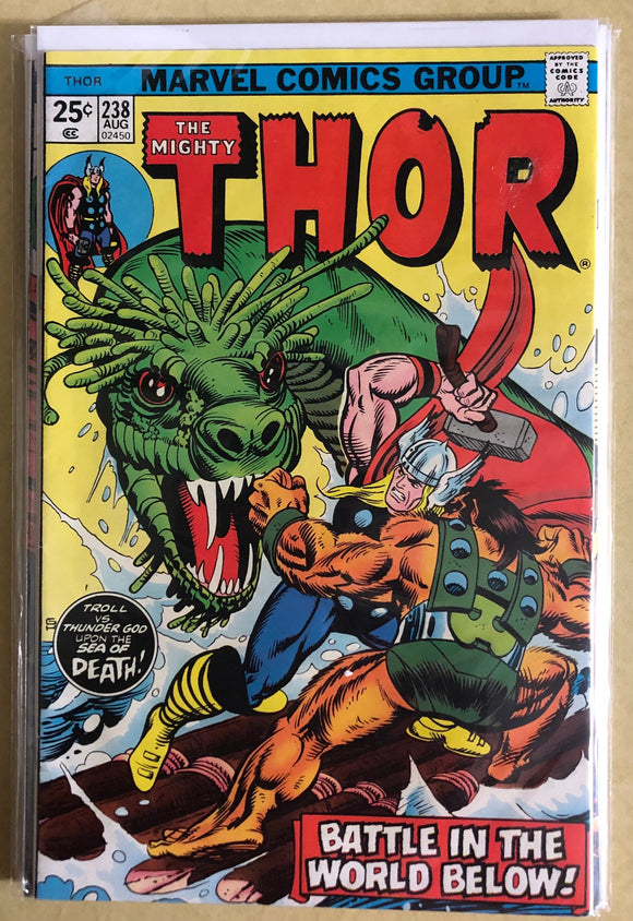 Vintage Comics Marvel’s Thor NO. 238 August 1975 Bagged And Boarded Fantastic Cover Art