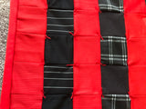 Vintage Home Decor Very Cool Plaid Blocks & Stripes 1960s To Early 70s Red Gray Black Handmade By Family Member 75” By 68” Quilt