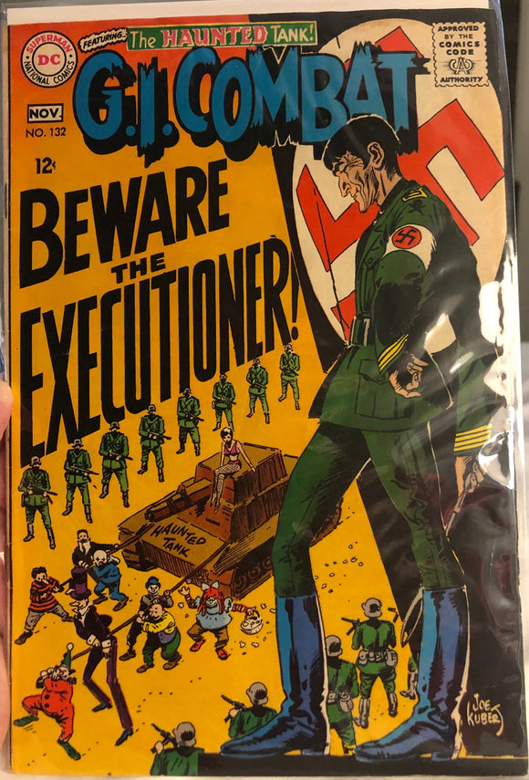 Vintage Comics DC Comics GI Combat NO. 132 November 1968 Bagged And Boarded Fantastic Cover Art Wow!