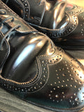 Vintage Clothing Classic Bostonian 11.5 Wingtip Men's Shoes Jet Black Fantastic Condition