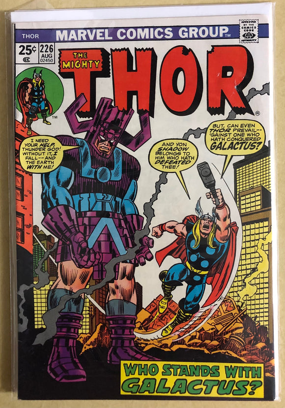 Vintage Comics Marvel’s Thor NO. 226 August 1974 Bagged And Boarded Fantastic Cover Art