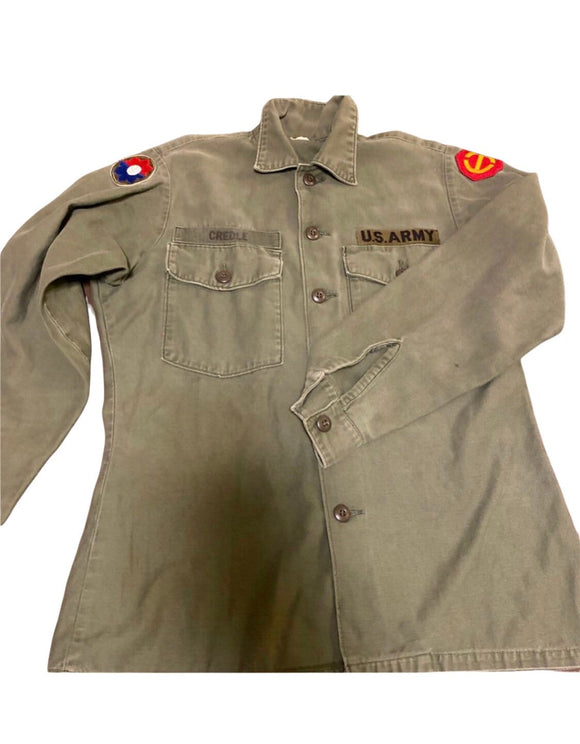 Vintage Military US Army Uniform Jacket Vintage Korean War - Vietnam War Era With Original Patches