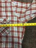 Vintage Clothing 1970s Men’s Size XL Cotton Poly Long Sleeve Button Front Double Point Pocketed JC Penney Plaid