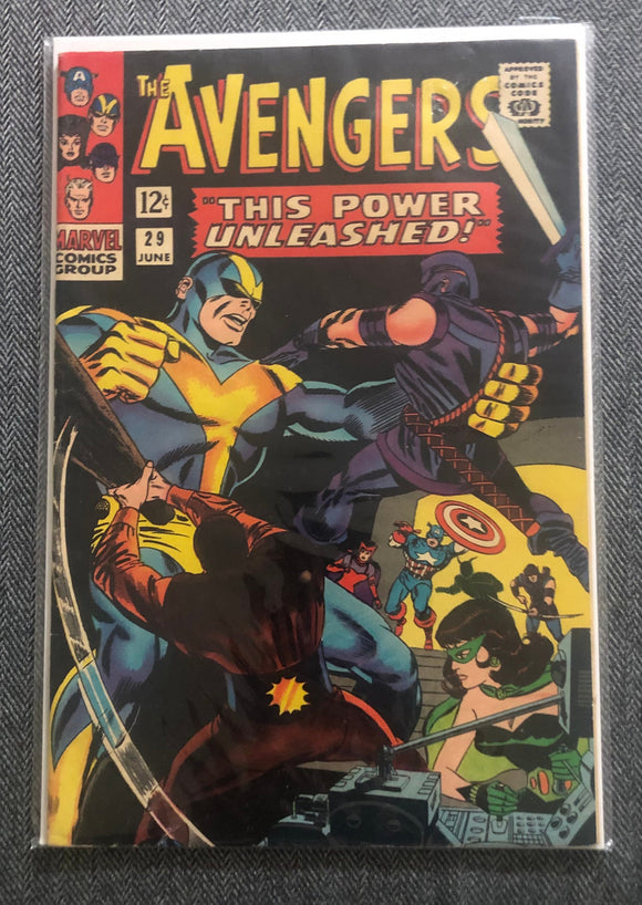 Vintage Comics Marvel’s The Avengers Number 29 June 1966 Bagged And Boarded Fantastic Cover Art