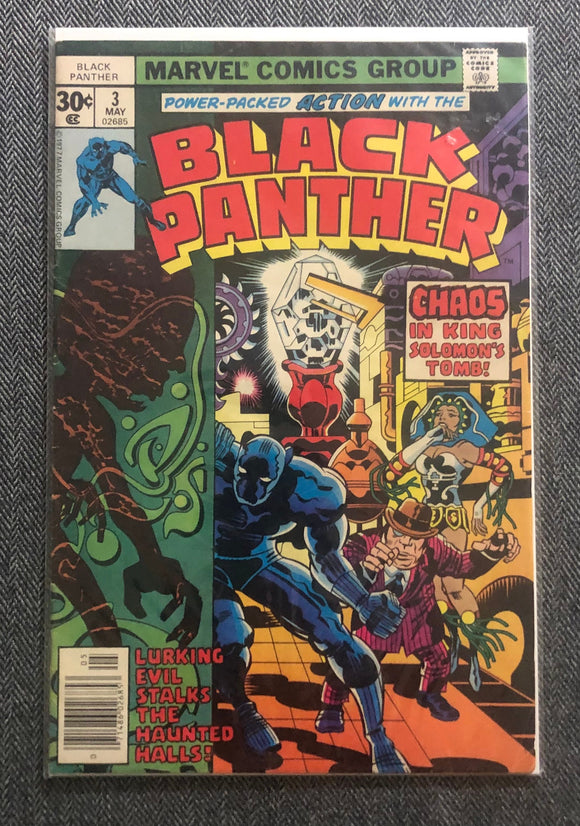 Vintage Comics Marvel’s Black Panther Number 3 May 1977 Bagged And Boarded Fantastic Cover Art Hot Comic