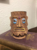 Vintage Home Decor Tiki Mug Great Design 4” Tall Fantastic Condition Painted Features