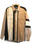 Vintage Clothing 90s Wrangler 100% Heavy Cotton Shirt Jacket Color Block Pearl Snap Large
