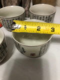 Vintage Home Decor Japanese Designed Signed Lot Of 4 Sake Or Teacups 2.25” Tall By 3” Across Nice Calligraphy