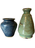 Vintage Home Decor Colors of Ancient Celadon & Deep-Sea Tropical Waters We Have Obtained A Two Piece Studio Art Pottery Grouping