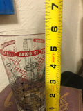 Vintage Home Decor 1960s Federal Glass Company MCM Glass Cocktail Bar Drink Mixing Tumbler Red & Black Graphics 5.75”