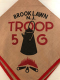 Vintage Clothing 1960s Brook Lawn New Jersey Troop 56 Boy Scout Neckerchief