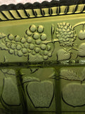 Vintage Home Decor Indiana Glass Olive Green 5-Section Divided Fruit Relish Serving Tray Dish #0856 12.75” x 9”