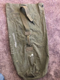 Vintage Military WW2 Era Heavy Canvas Duffel Bag With 8 Digit Military ID Number & Names.