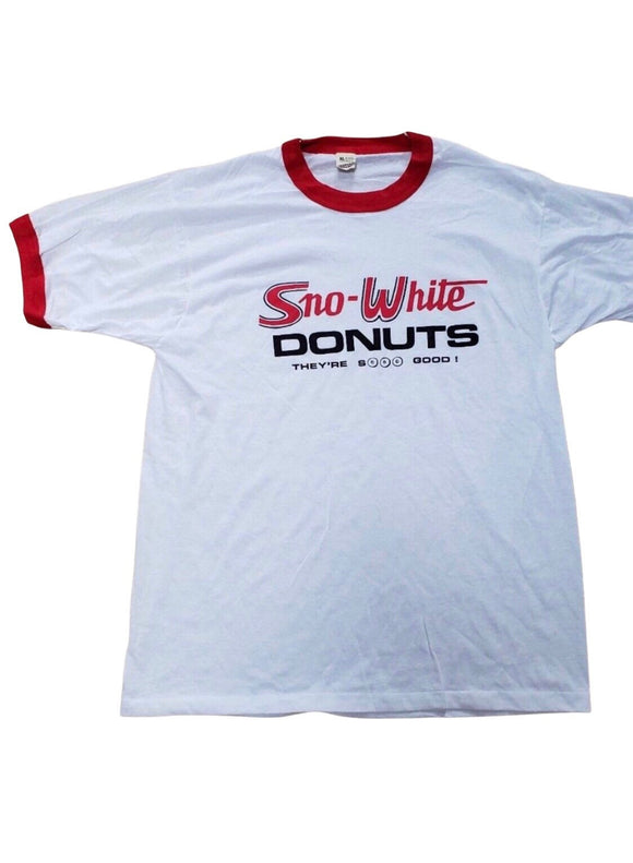 Vintage Clothing 1970s Vintage Screen Stars Tag Extra-Large Dead Stock Sno-White Donuts T-Shirt