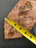 Vintage Clothing 70s Ultra “Fat Poly” Necktie Textured Polyester 4.25” Wide Resilio Pink Gold Paisley