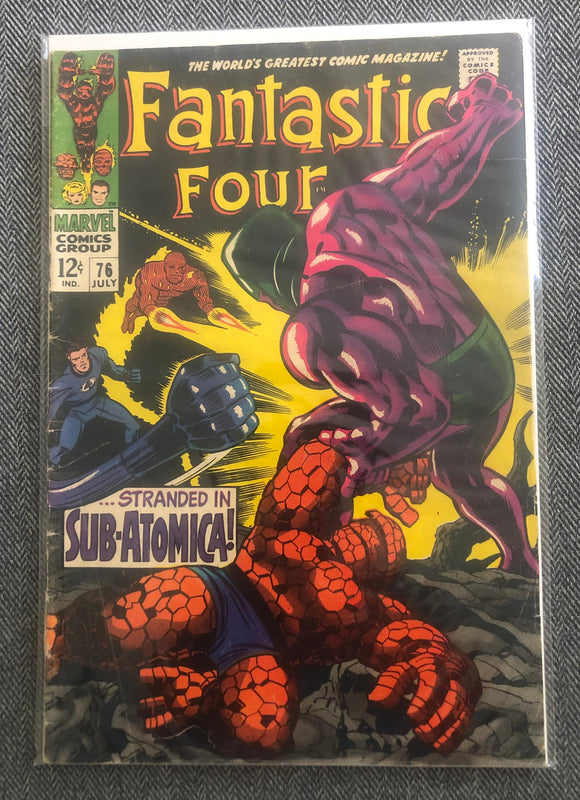 Vintage Comics Marvel’s Fantastic Four Number 76 July 1968 Bagged And Boarded Fantastic Cover Art