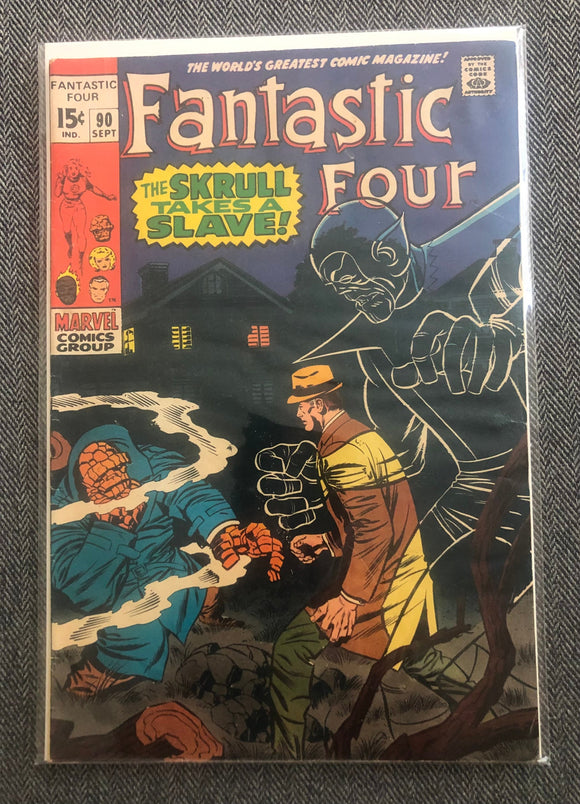 Vintage Comics Marvel’s Fantastic Four Number 90 September 1969 Bagged And Boarded Fantastic Cover Art