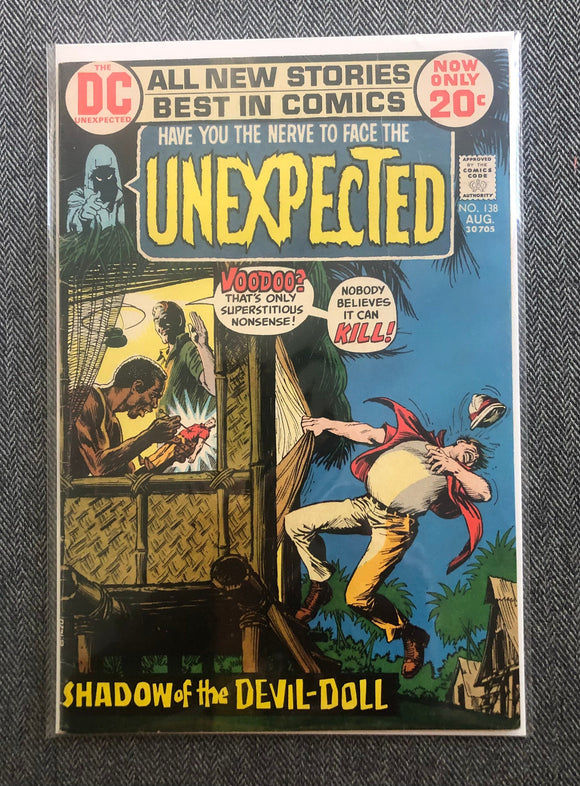 Vintage Comics DC Comics Unexpected Number 138 August 1972 Bagged And Boarded Fantastic Cover Art