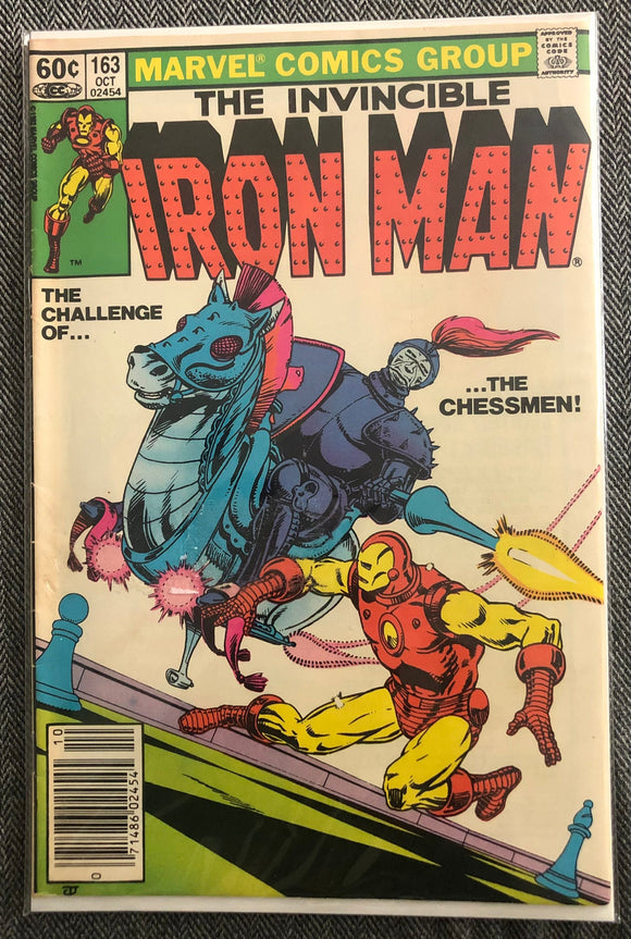 Vintage Comics Marvel’s The Invincible Iron Man Number 163 October 1982 Bagged & Boarded Fantastic Cover Art First Cameo Obadiah Stane