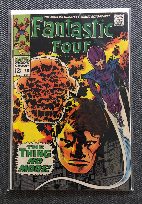 Vintage Comics Marvel’s Fantastic Four Number 78 September 1968 Bagged And Boarded Fantastic Cover Art Nice Silver Age Comic