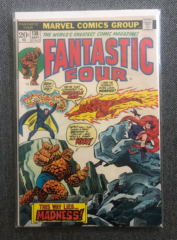 Vintage Comics Marvel’s Fantastic Four Number 138 September 1973 Bagged And Boarded Fantastic Cover Art