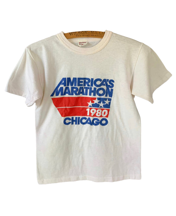 Vintage Clothing - 1980 America’s Marathon Chicago Double Sided Graphics Size Small