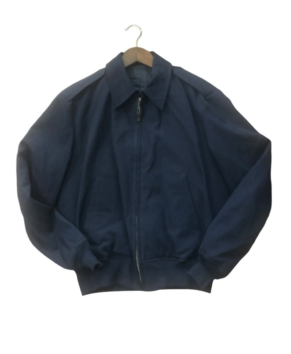 Vintage Clothing/Accessories - Military Issued Navy Blue Nylon/Poly Flight Jacket Bomber Style With Detachable Liner Size Small