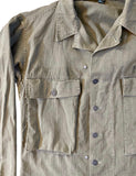 Vintage Military - 1940s to Early 50s HBT Herringbone Twill 13 Star Metal Buttons US Army Issued Combat Field Uniform Top