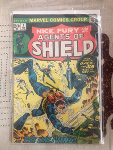 Vintage Comics - Nick Fury and His Agents of SHIELD Number 1 February 1973 Bagged And Boarded Fantastic Cover Art National Diamond Sellers Insert Variant