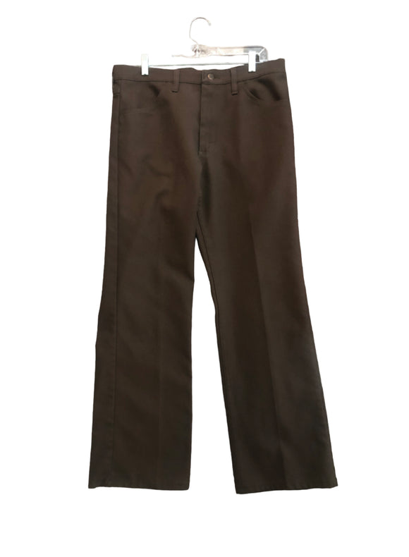 Vintage Clothing/Accessories - 70’s Wrangler Polyester Leisure Western Pants In Coco Brown Size 34/30