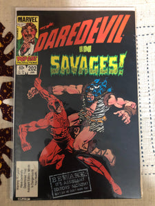 Vintage Comics - Marvel’s Daredevil Number 202 January 1985 Bagged And Boarded Fantastic Cover Art
