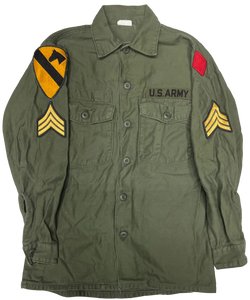 Vintage Military - 1968 Vietnam OG-107 Santeen Olive Green Army Field Uniform Top Medium