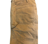 Vintage Clothing/Accessories - Carhartt Heavy Duty Canvas Carpenter Shorts 🩳 Size 40 Traditional Khaki Brown Leather Patch