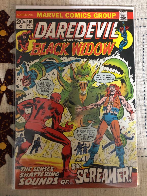 Vintage Comics - Marvel’s Daredevil & Black Widow Number 101 July 1973 Bagged And Boarded Fantastic Cover Art