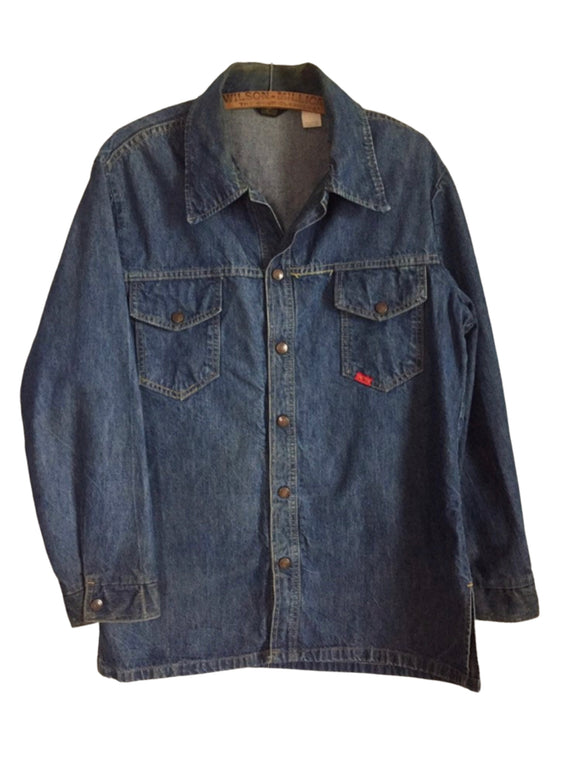 Vintage Clothing - Fantastic 60s 70s Denim Jacket Size Large Big Smith Union Made Long Sleeve Snap Front Workwear