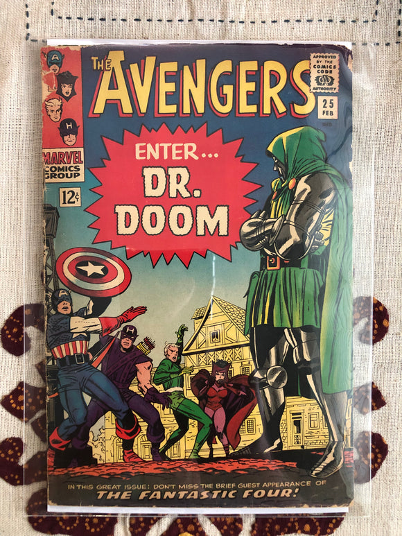 Vintage Comics - Marvel’s The Avengers Number 25 February 1966 Bagged And Boarded Fantastic Cover Art Silver Age Wow