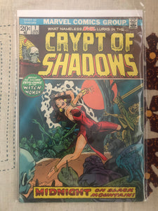 Vintage Comics - Marvel’s Crypt Of Shadows Number 1 January 1973 Bagged And Boarded Fantastic Cover Art National Diamond Sellers Insert Variant