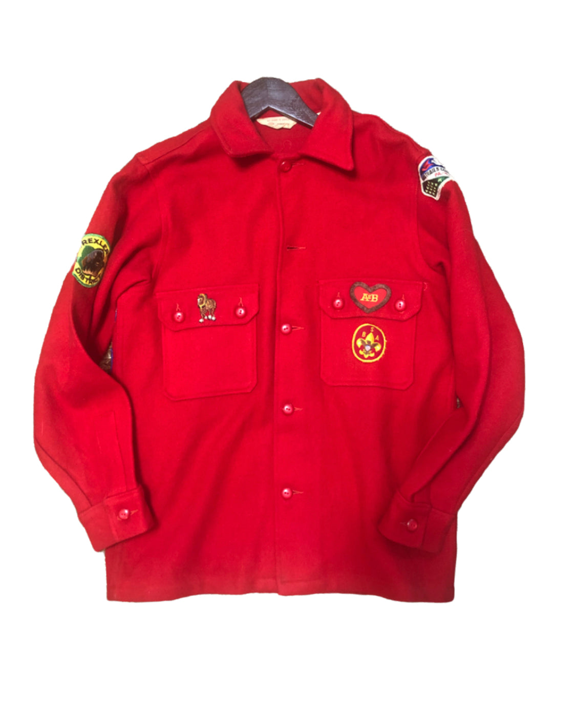 Vintage boy scout on sale red wool jacket