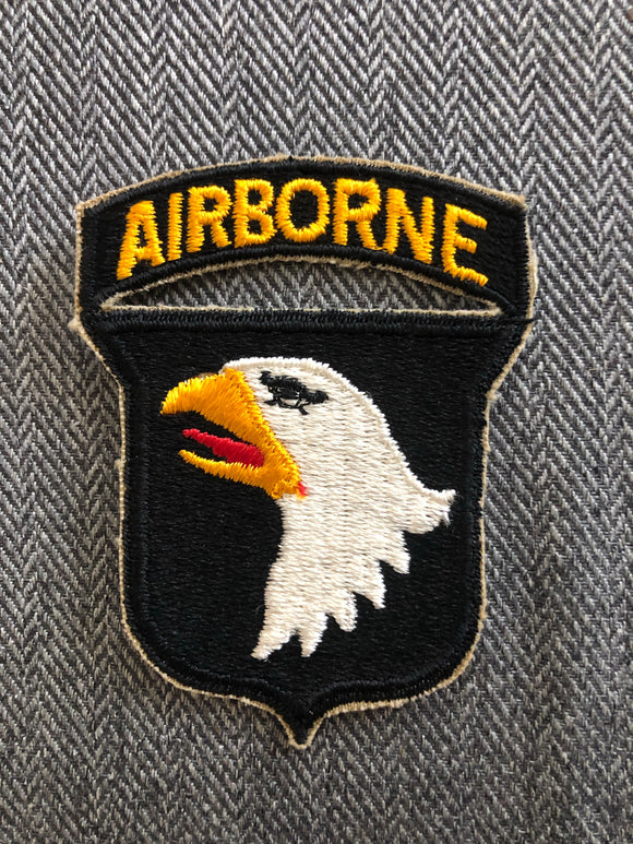 Vintage Military - Original No Glow One Piece Uncut Unused 101st Airborne Division Patch Rare