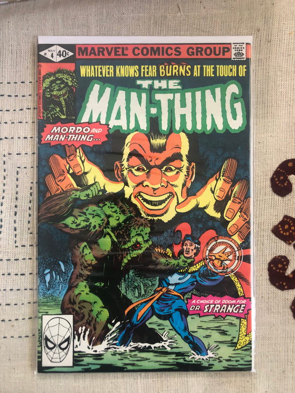 Vintage Comics - Marvel’s The Man-Thing Number 4 May 1980 Bagged And Boarded Fantastic Cover Art