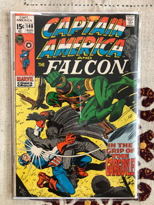 Vintage Comics - Marvel’s Captain America & The Falcon Number 140 August 1971 Bagged And Boarded Fantastic Cover Art