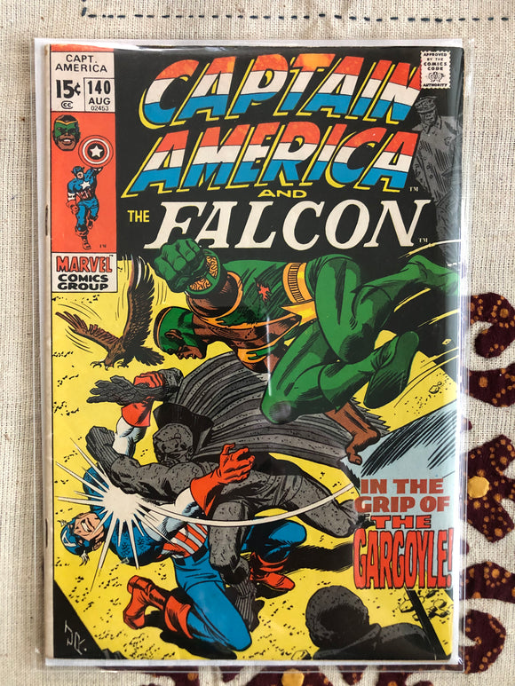 Vintage Comics - Marvel’s Captain America & The Falcon Number 140 August 1971 Bagged And Boarded Fantastic Cover Art