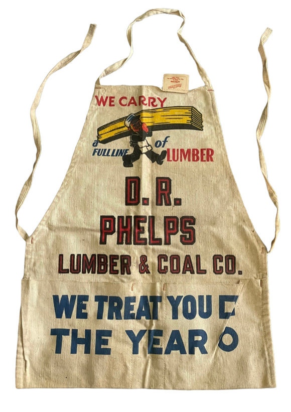 Vintage Clothing/Accessories - Canvas Workwear Builders Apron Cool Graphics Lumber 🪵 & Coal