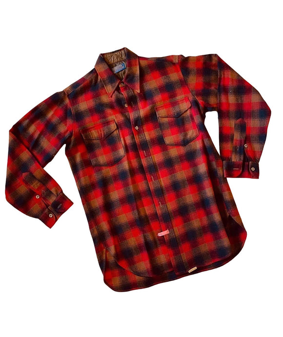 Vintage Clothing/Accessories - 1960s-70s Men’s Shadow Plaid Size XL Pendleton 100% Wool Shirt.