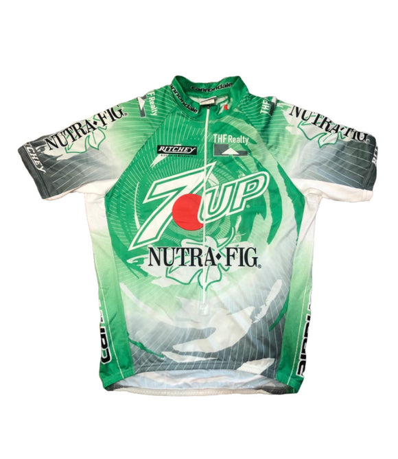 Vintage Clothing/Accessories - Made In USA 🇺🇸 Polartec Power Dry Cannondale Size Large Biking 🚴‍♀️ Jersey, 7 Up Nutra - Fig, Zip Front