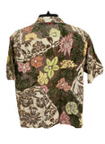 The Cabana - Men's “Surf Line Hawaii”Tropical Floral Design "Reverse Print Inside Out" Hawaiian Aloha Shirt Vintage 1970s