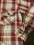 Vintage Clothing - Made in USA Five Brothers Thick Flannel Size Small Long Sleeve Plaid 100% Cotton