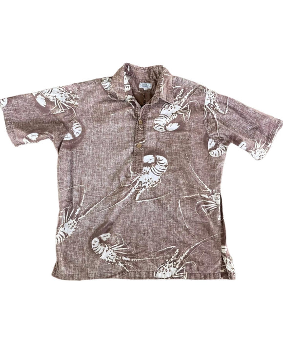Vintage 1960’s 70’s Hawaiian Aloha Shirt Size XL Made In Hawaii “Surf Line Hawaii”